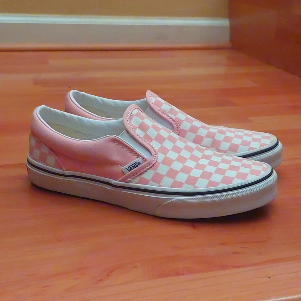 Vans Unisex Classic Checkerboard Slip-On Shoes Size 6 in Rose